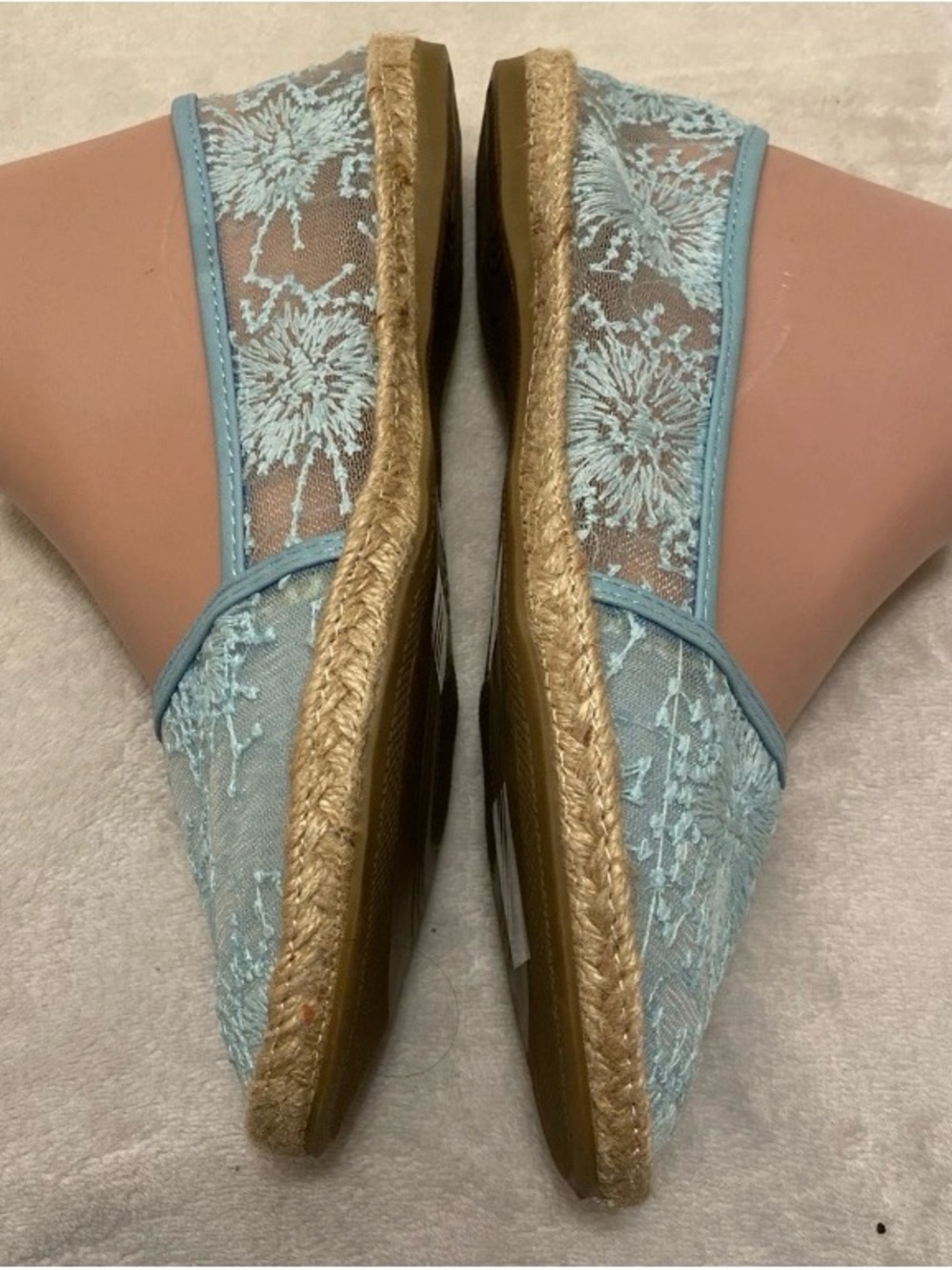 Bella Marie Light Blue Sequin Espadrille Flats - Picture 6 of 12